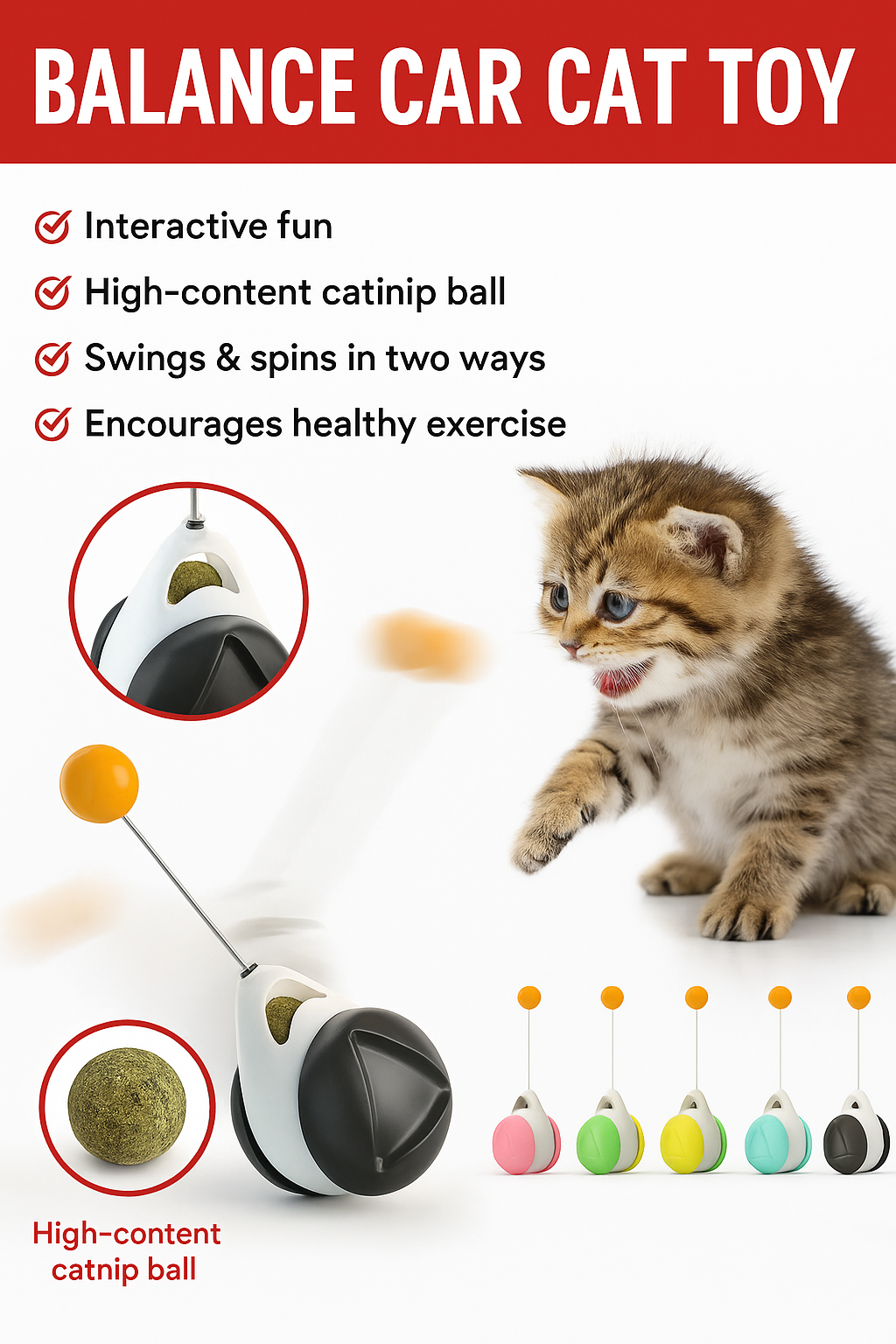 Balance Play Toy for Cats with Motion Ball & IQ Training