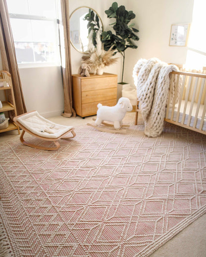 Moroccan Boho Farmhouse Area Rug with Tassels | Arnside Collection