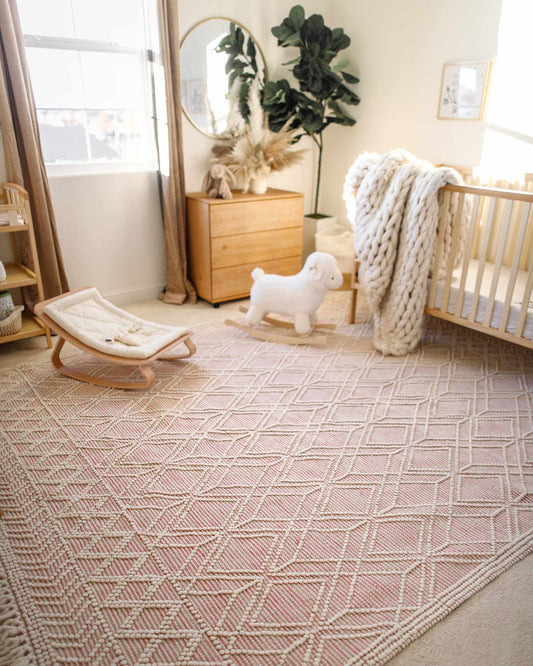 Moroccan Boho Farmhouse Area Rug with Tassels | Arnside Collection