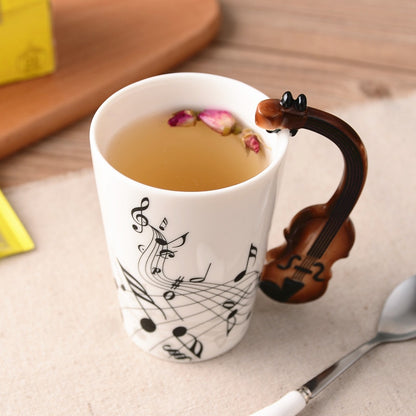 Handcrafted Music-Themed Tea Mug