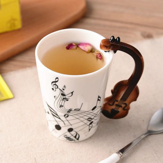 Handcrafted Music-Themed Tea Mug
