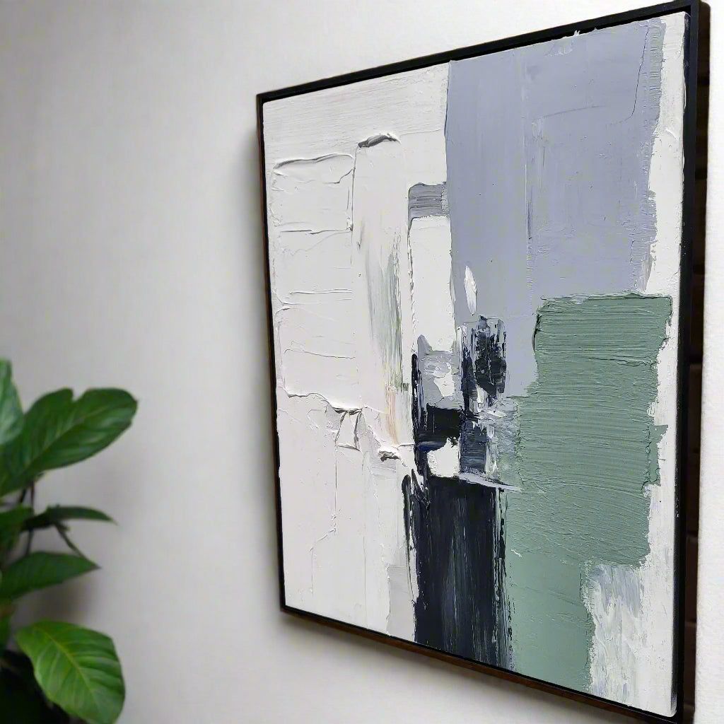 Muted Depths: Hand-Painted Earthy Abstract