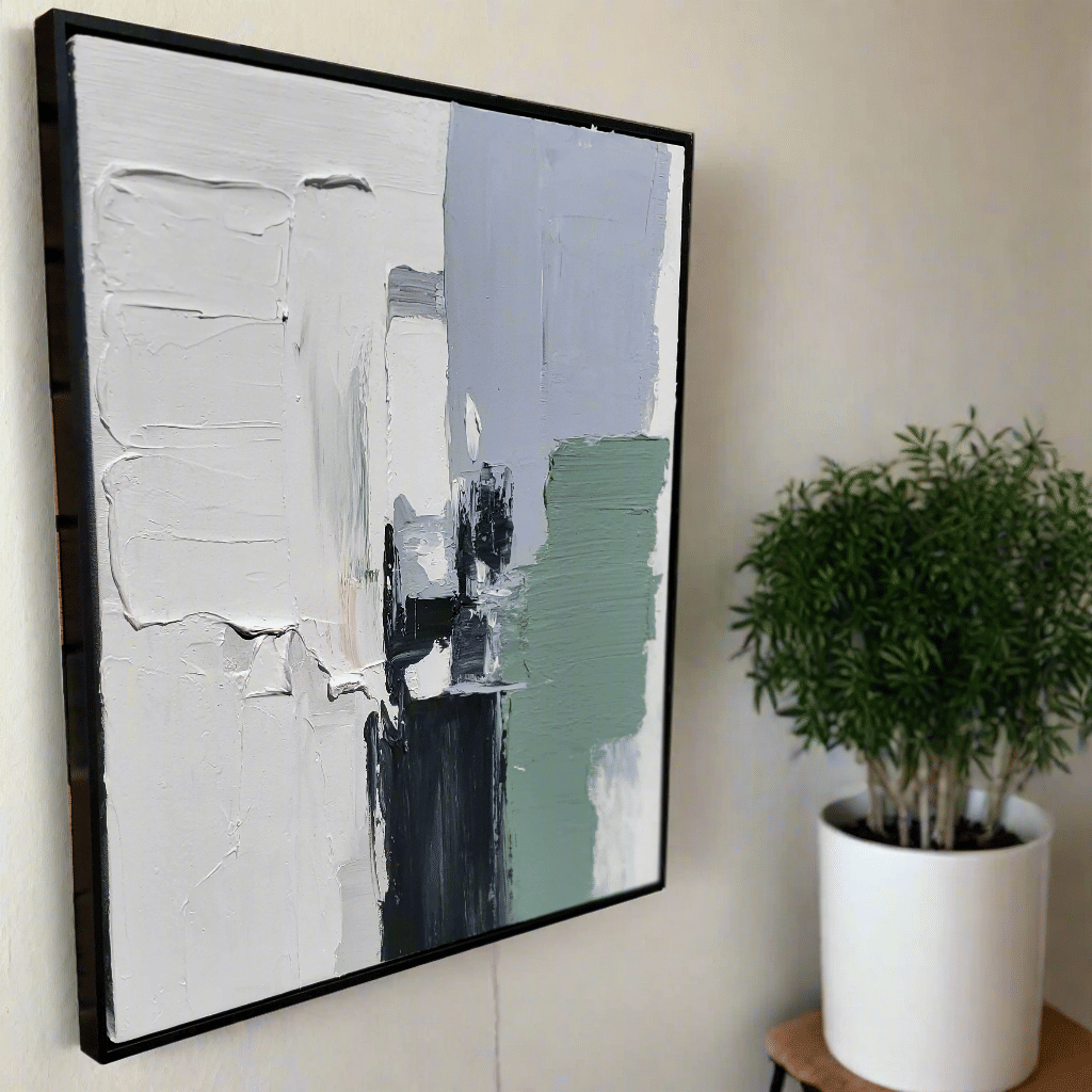 Muted Depths: Hand-Painted Earthy Abstract