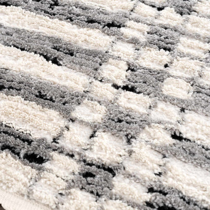 Nava Area Rug with Tassels – Cozy High Pile Striped Rug, Neutral Tones