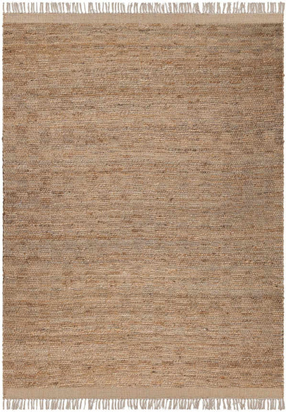 Natural Hand-Woven Jute Rug – Light Brown & Brown