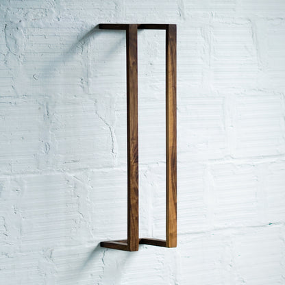 Walnut Wall Rack – Minimalist Blanket or Towel Holder by The Iron Roots Designs