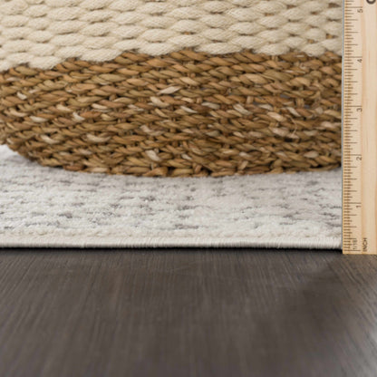 Durable & Easy-to-Clean Moroccan Geometric Rug | Gray & Ivory