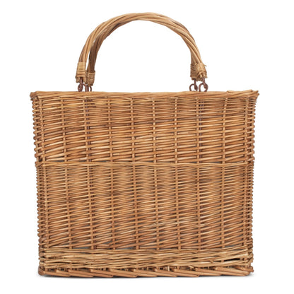 Stylish Green Tweed Picnic Basket with Insulated Cooler Lining