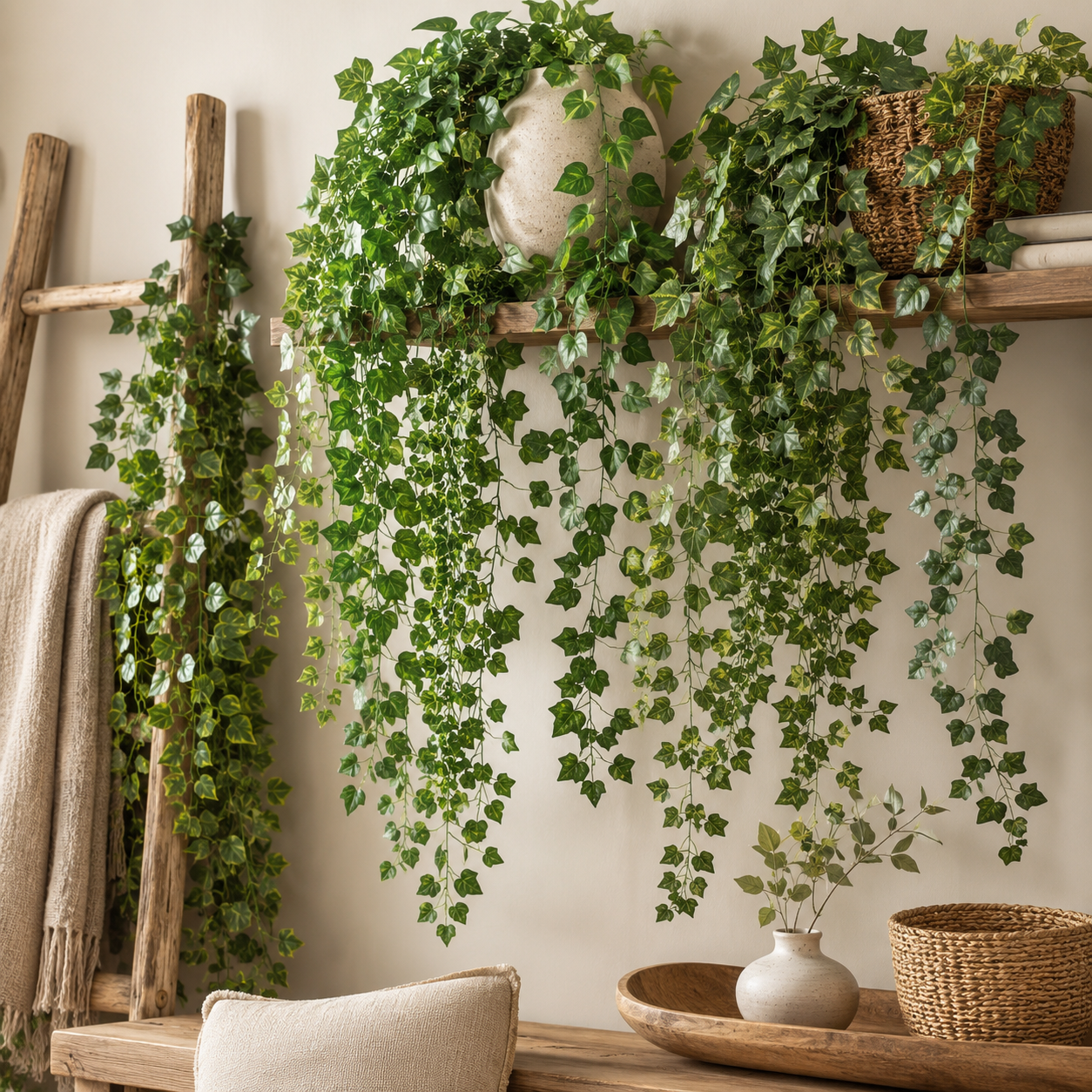 Faux Ivy Garland for Shelves, Walls, and Arches