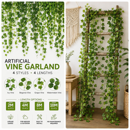 Faux Ivy Garland for Shelves, Walls, and Arches
