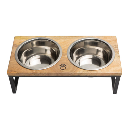 Sustainable Elevated Feeder with Stainless Steel Bowls