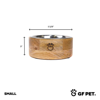 Unique Reclaimed Wood Elevated Pet Bowls (Set of 2)