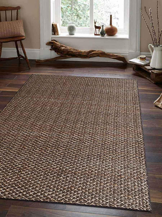 Large Handmade Jute and Cotton Blend Rug – Light Brown Rectangular 8x10