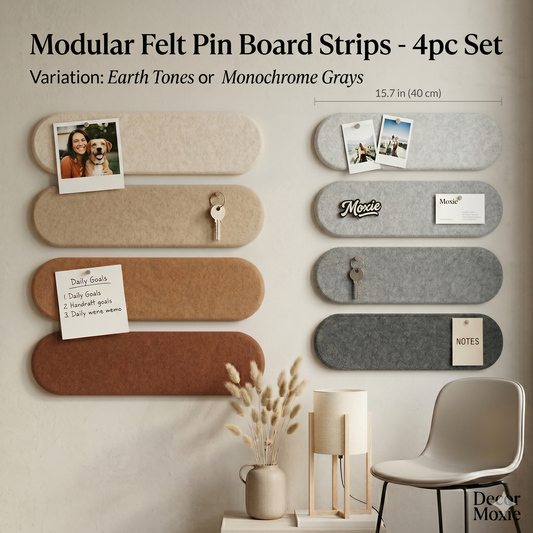 Modular Felt Pin Board Strips – 4pc Self-Adhesive Set
