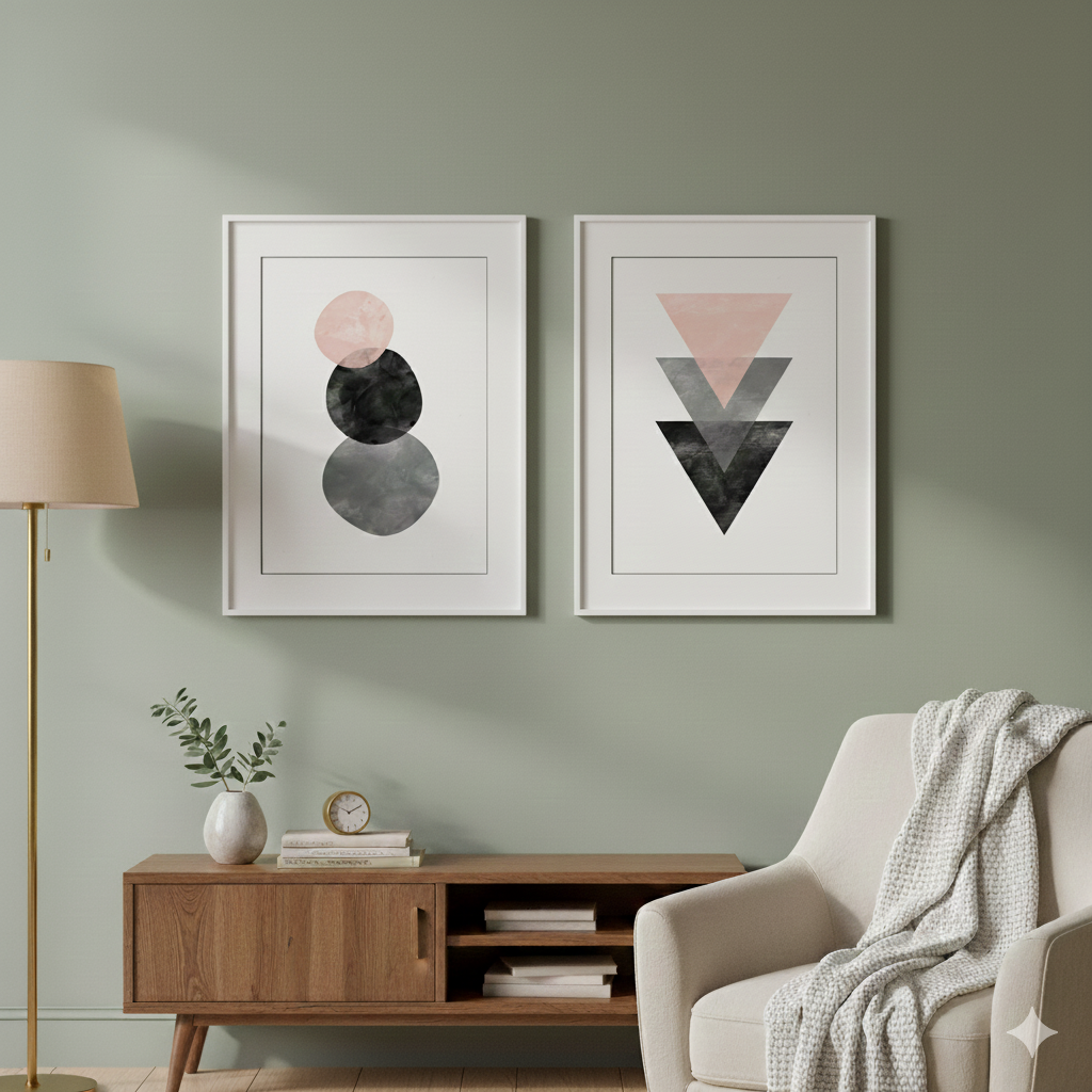 Detailed close-up of high-quality ink textures on premium archival paper, showcasing the minimalist black and white brushstrokes of the Artisan Abstract set