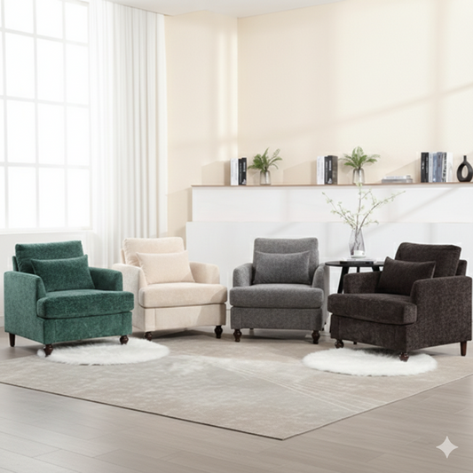 Wood Frame Armchair,  Modern Accent Chair Lounge Chair for Living