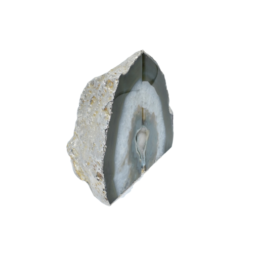 Silver Electroplated Agate Bookends | Polished Geode Book Ends