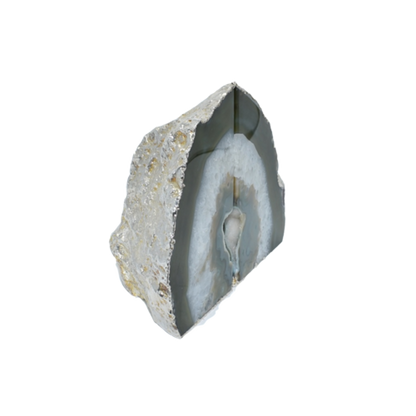 Silver Electroplated Agate Bookends | Polished Geode Book Ends