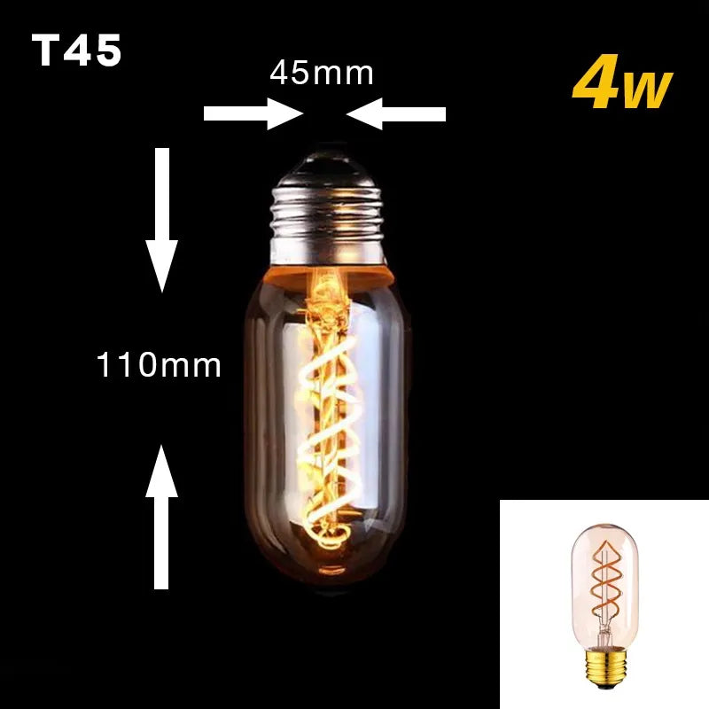 Retro Gold Spiral - Vintage Edison Bulb with Gold Tint - 20,000 Hour Life