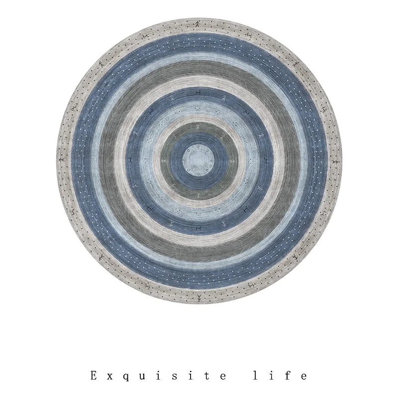 Modern Round Geometric Rug for Living Rooms