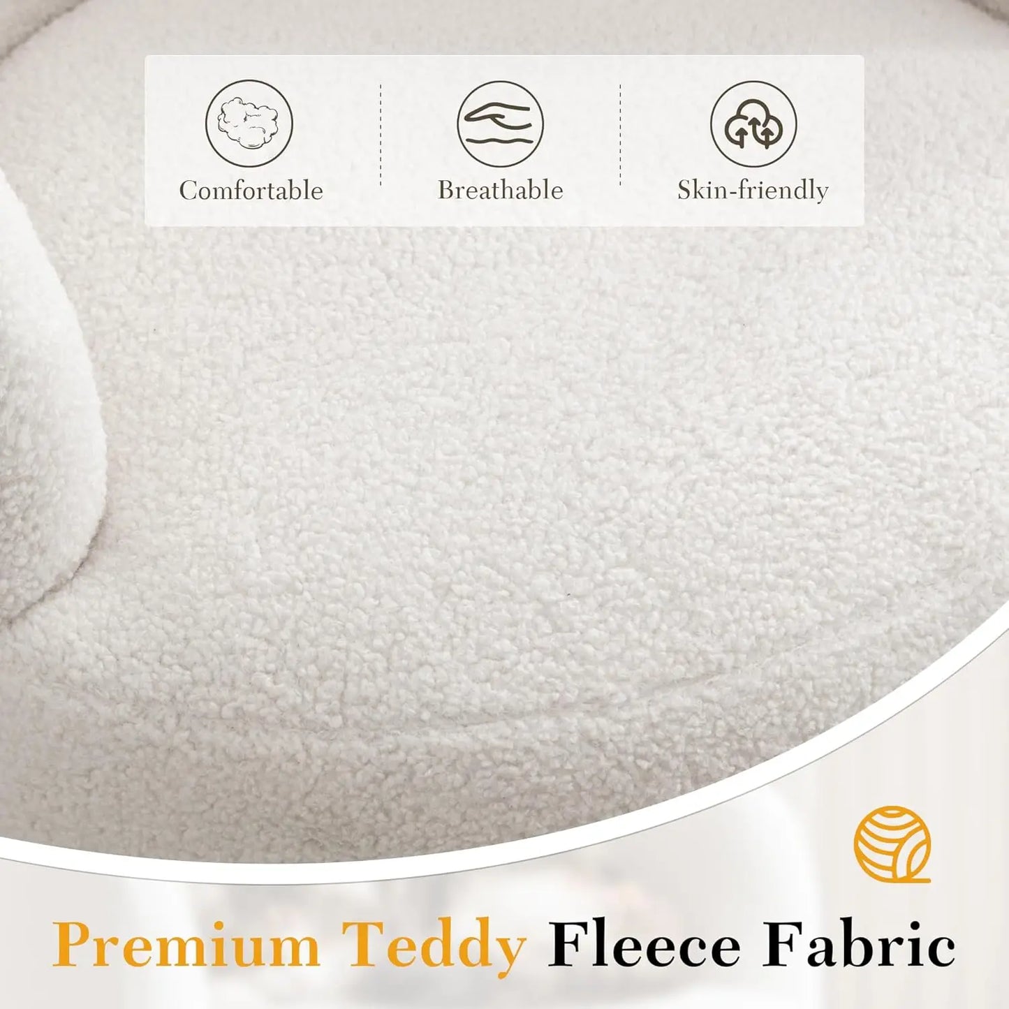 Cozy Teddy Fleece 360° Swivel Lounge Chair
