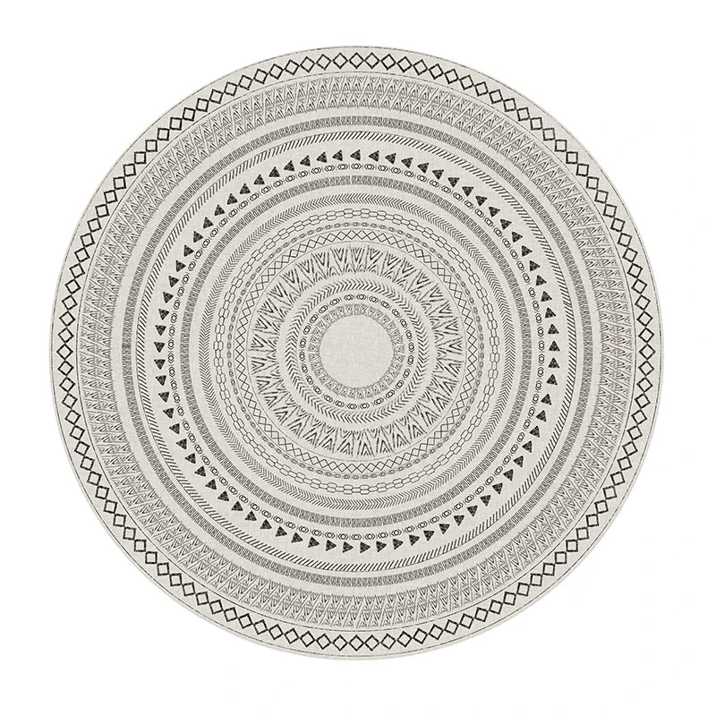Modern Round Geometric Rug for Living Rooms