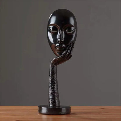 Abstract Meditating Lady Resin Sculpture – Modern Home Décor