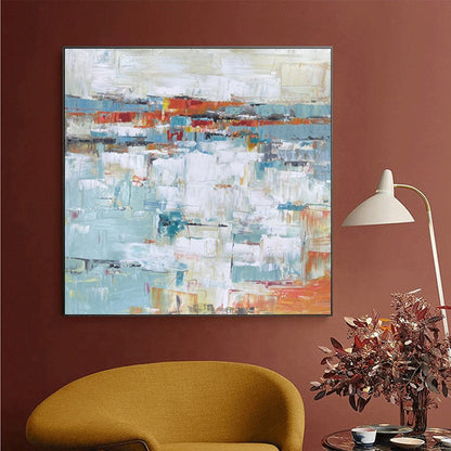 100% Handmade Textured Abstract Art Square Framed Painting Decor Moxie Original