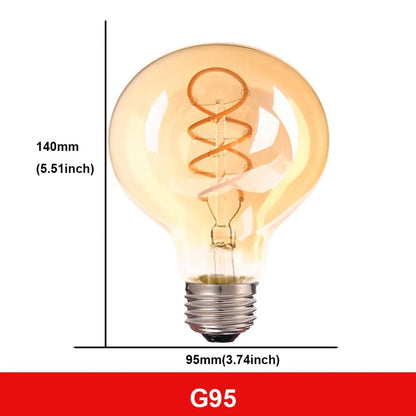 Vintage Spiral Filament Light Bulb - 15,000 Hour Life - E27 LED