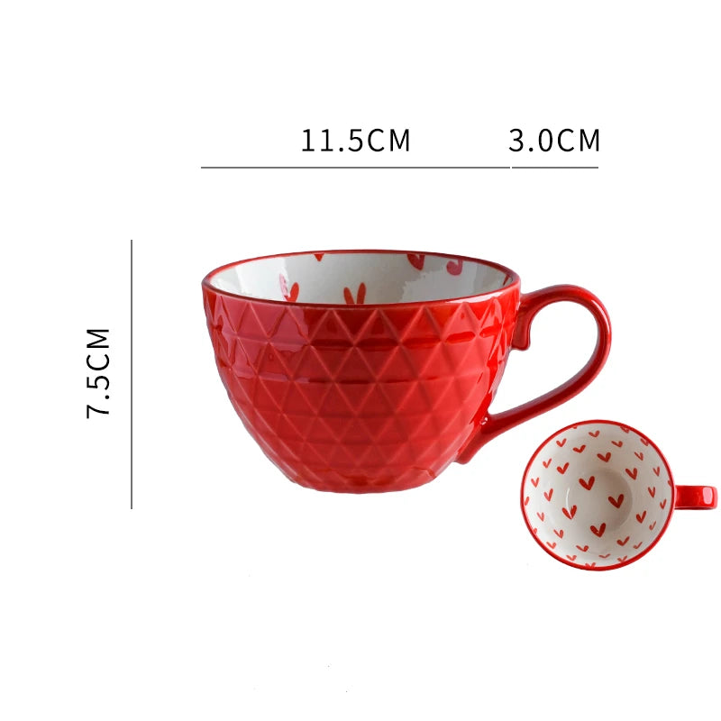 Modern Porcelain Dinnerware with Playful Heart Pattern