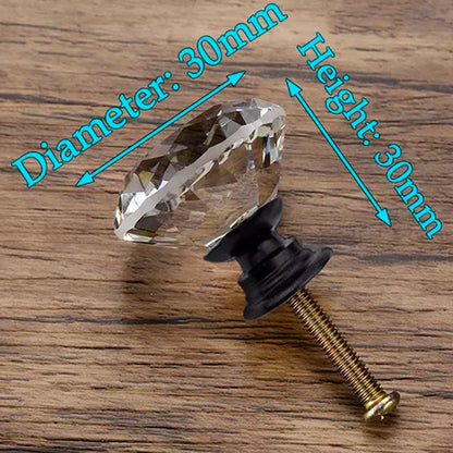 KAK Faceted Crystal Glass Cabinet Knobs