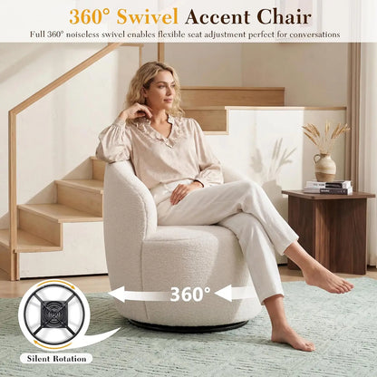 Cozy Teddy Fleece 360° Swivel Lounge Chair