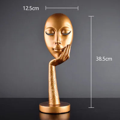Abstract Meditating Lady Resin Sculpture – Modern Home Décor