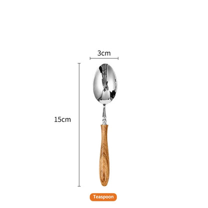 Eco-Friendly Wooden & Stainless Steel Dinnerware Set