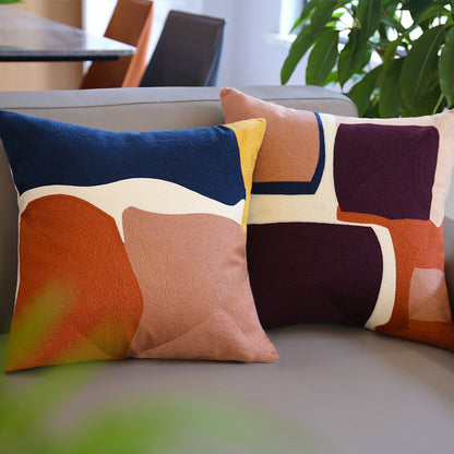 Moroccan Woven Throw Pillow Cover with Invisible Zipper