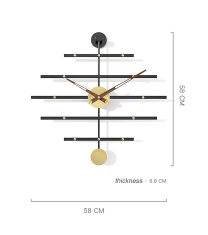 Art Deco | Modern Metal Bar Clock