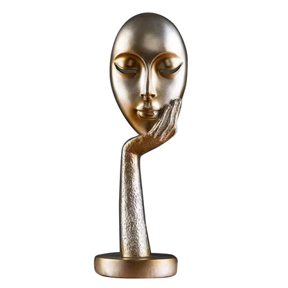 Abstract Meditating Lady Resin Sculpture – Modern Home Décor
