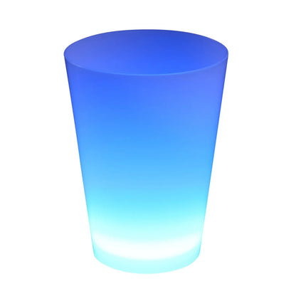 A frosted glass tumbler with a blue-to-light-blue gradient glow, shown on a plain white background.