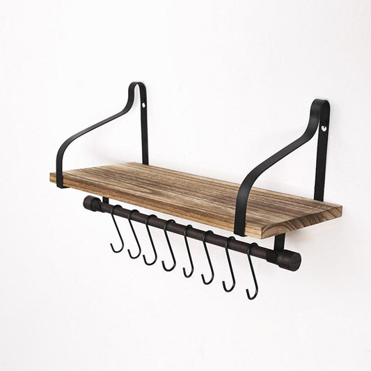 Wall Shelf Mounted Rustic Wood For Bathroom Kitchen