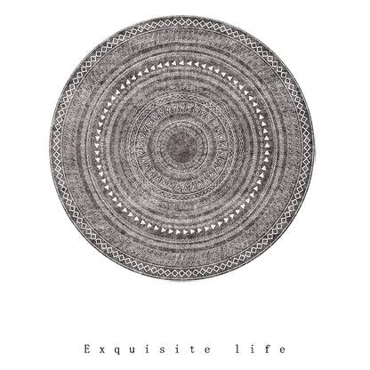Modern Round Geometric Rug for Living Rooms