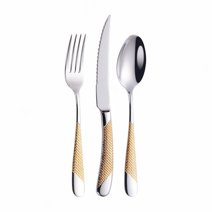 Frosted Stainless Steel Cutlery Set (Fork, Spoon & Knife)