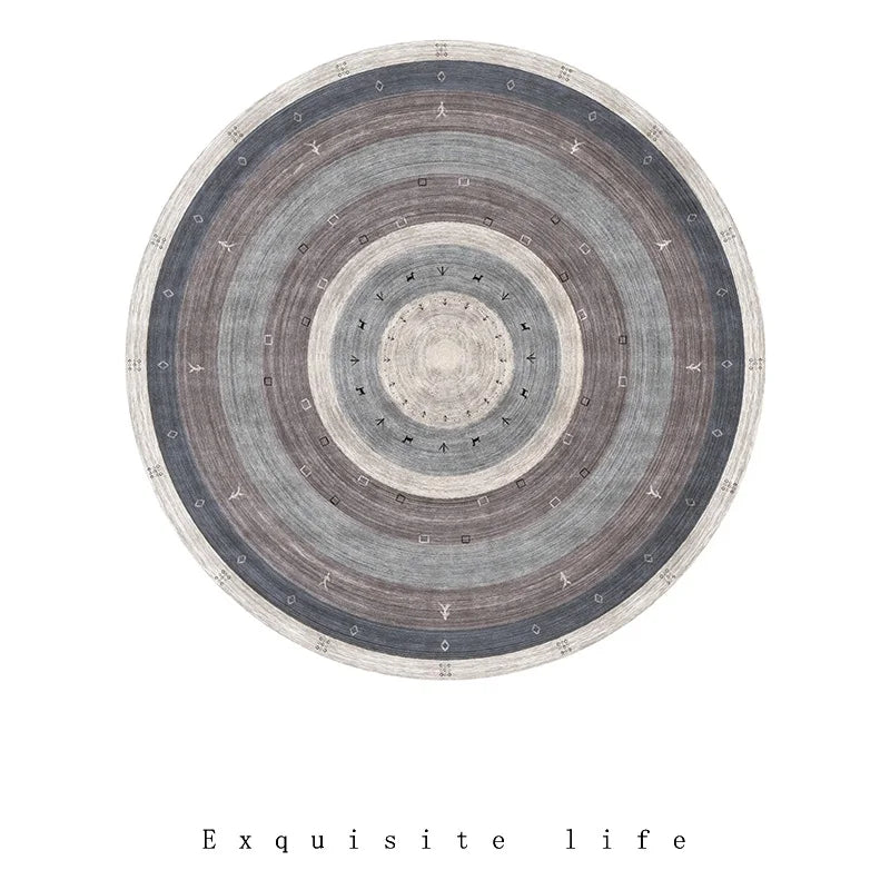 Modern Round Geometric Rug for Living Rooms