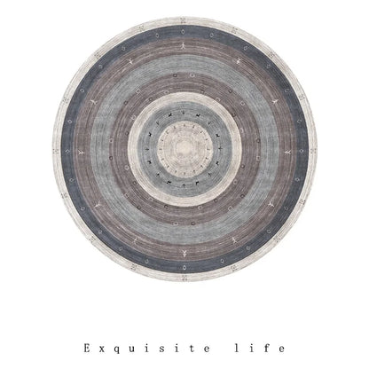 Modern Round Geometric Rug for Living Rooms