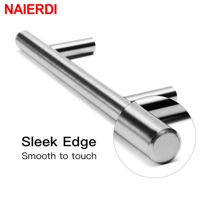 Chrome door handle with 'NAIERDI' branding on a white background
