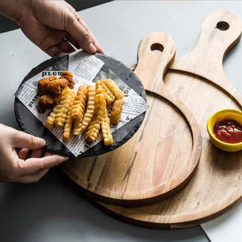 Japanese Slate & Wood Dinner Platter