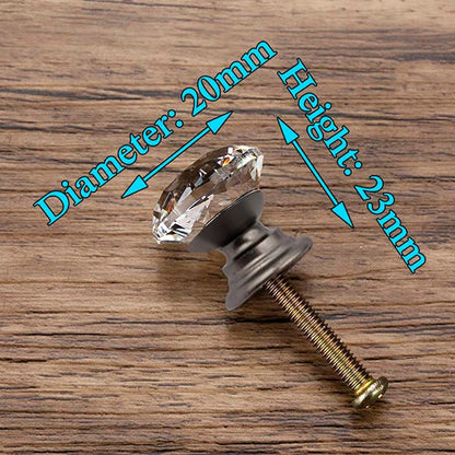 KAK Faceted Crystal Glass Cabinet Knobs