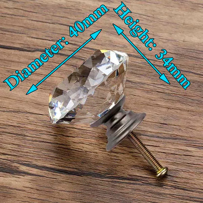 KAK Faceted Crystal Glass Cabinet Knobs