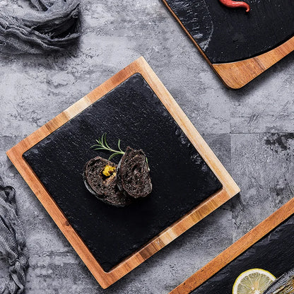 Japanese Slate & Wood Dinner Platter