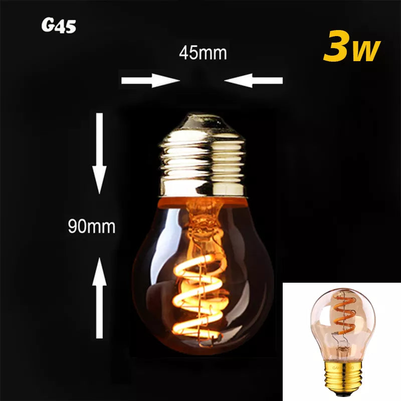 Retro Gold Spiral - Vintage Edison Bulb with Gold Tint - 20,000 Hour Life