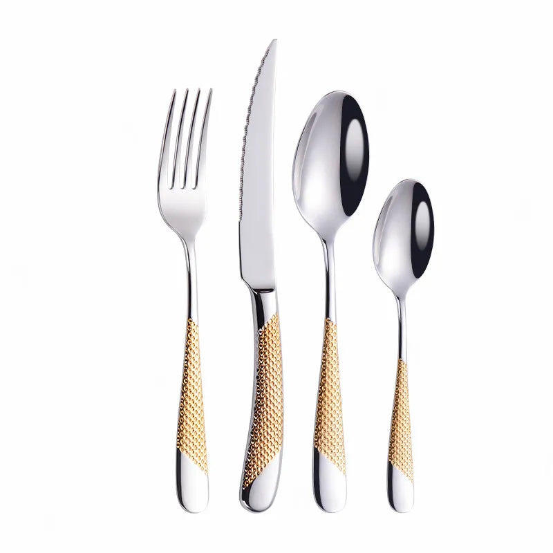 Frosted Stainless Steel Cutlery Set (Fork, Spoon & Knife)